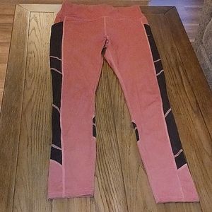 Athletic pink and black leggings